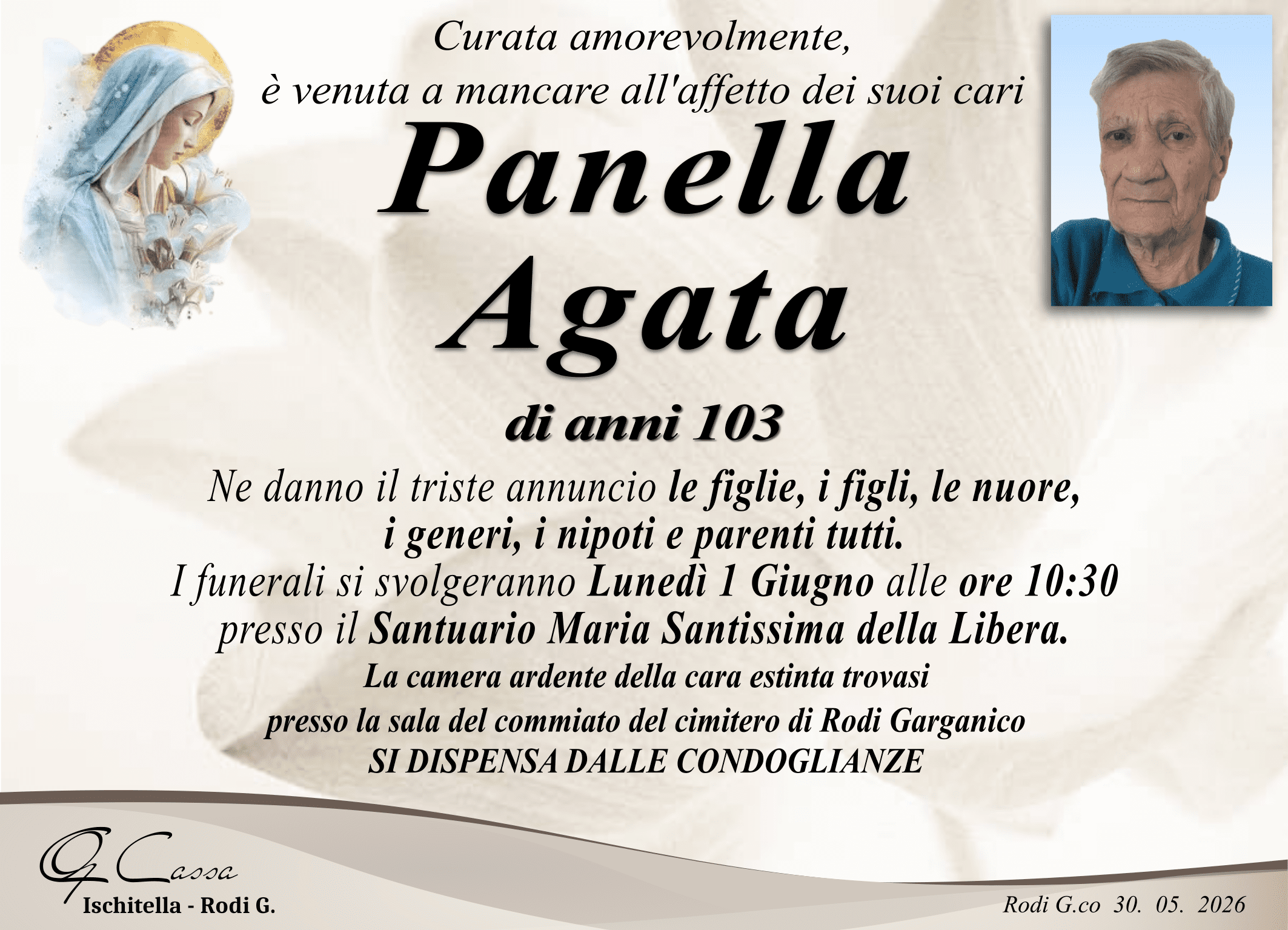 ANNUNCIO PANELLA AGATA