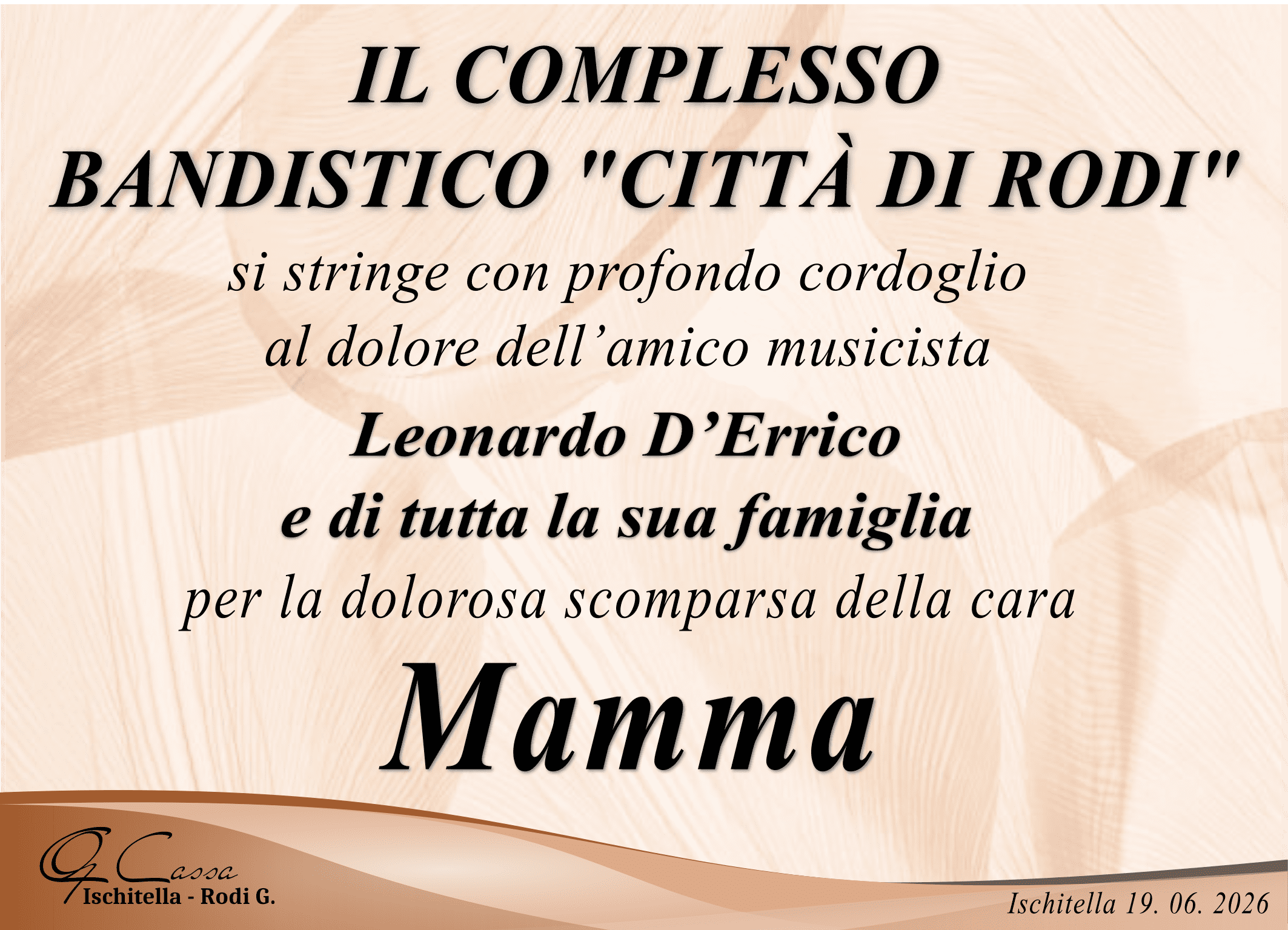 PARTECIPAZIONE COMPLESSO BANDISTICO RODI