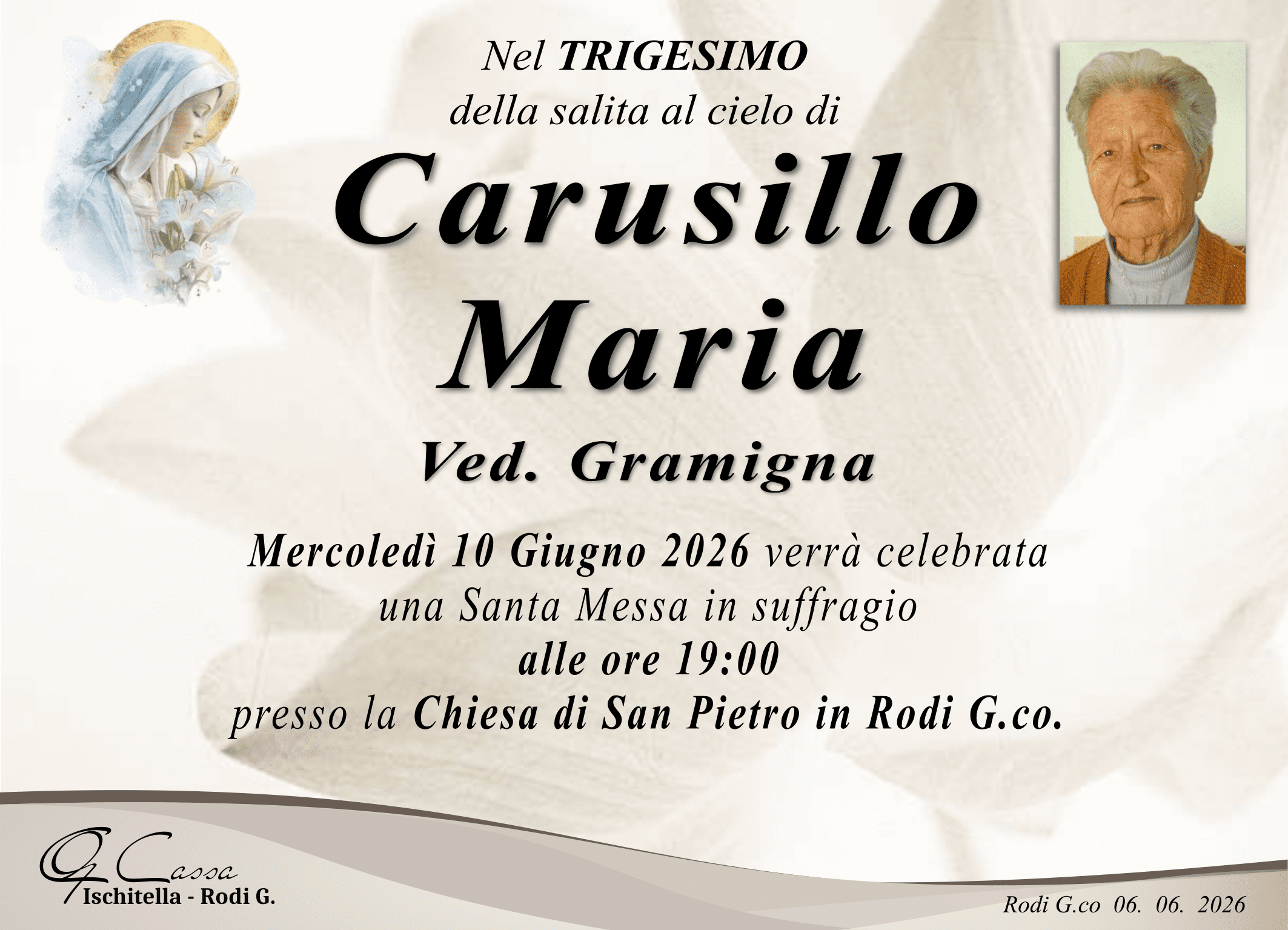 trigesimo CARUSILLO MARIA