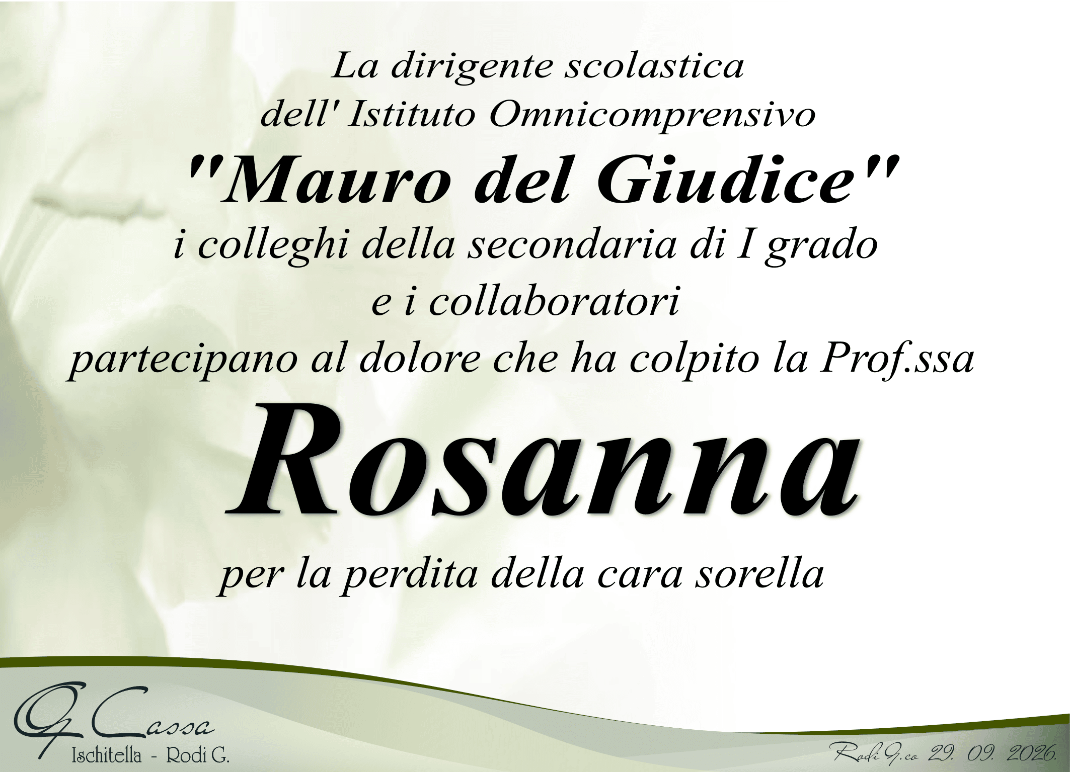 PARTECIPAZIONE MAURO DEL GIUDICE