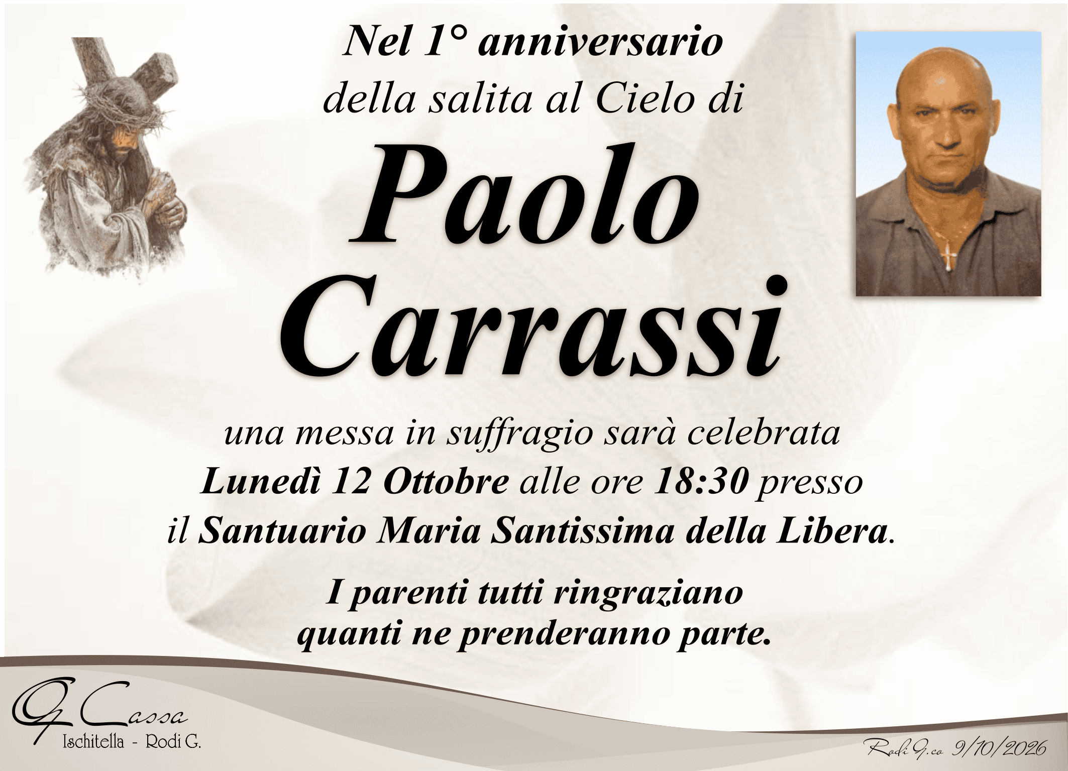 1° ANNIVERSARIO CARRASSI PAOLO