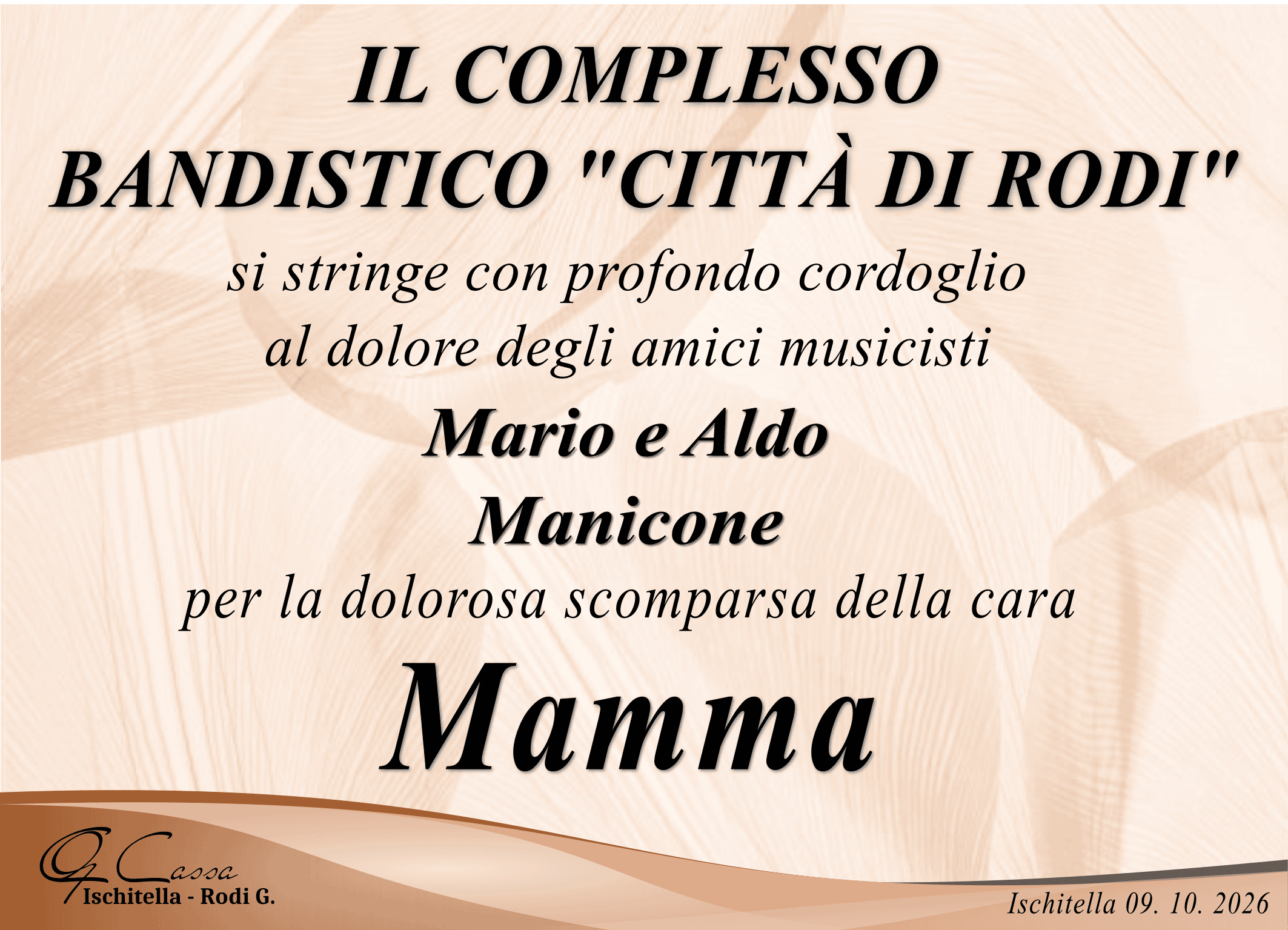 PARTECIPAZIONE COMPLESSO BANDISTICO RODI MANICONE